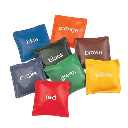 CHAMPION SPORTS 5 In. Colored Bean Bag Set, Multicolor 8Pk CB55